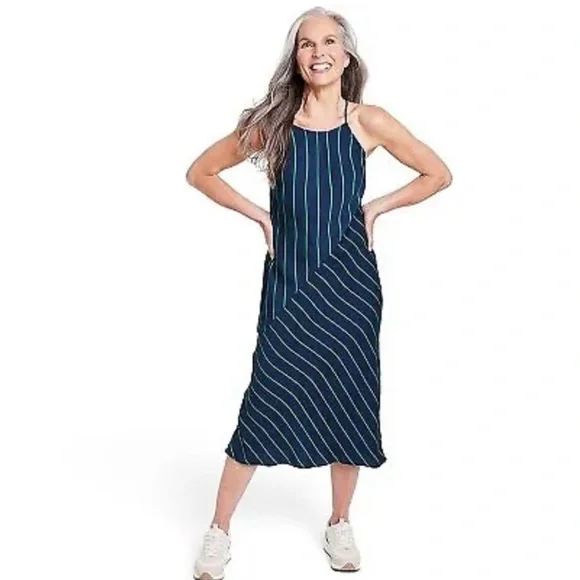 Rowing Blazers Dresses | Slip Diagonal Stripe Midi Dress - Boutique Rowing Blazers X Target | Color: Blue/Green | Size: L | Thestylista38's Closet
